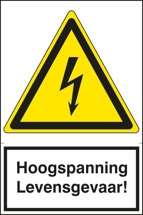 Spectrum ZK Bord Hoogspanning Levensgevaarlijk 400x600mm