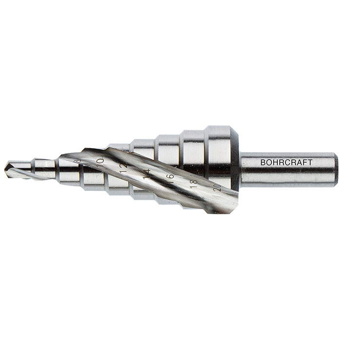 BC Trappenboor HSS-E Co5 Spiraalgroef 2A-S, 2mm stap 4-20mm