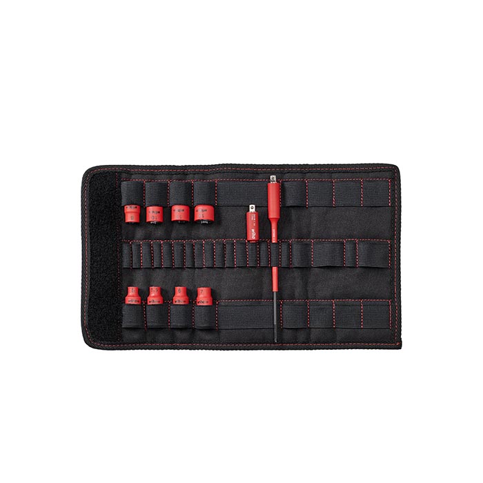 WIHA Doppenset 1/4" TorqueVario®-S electric 1000V VDE 7209N, 11-delig