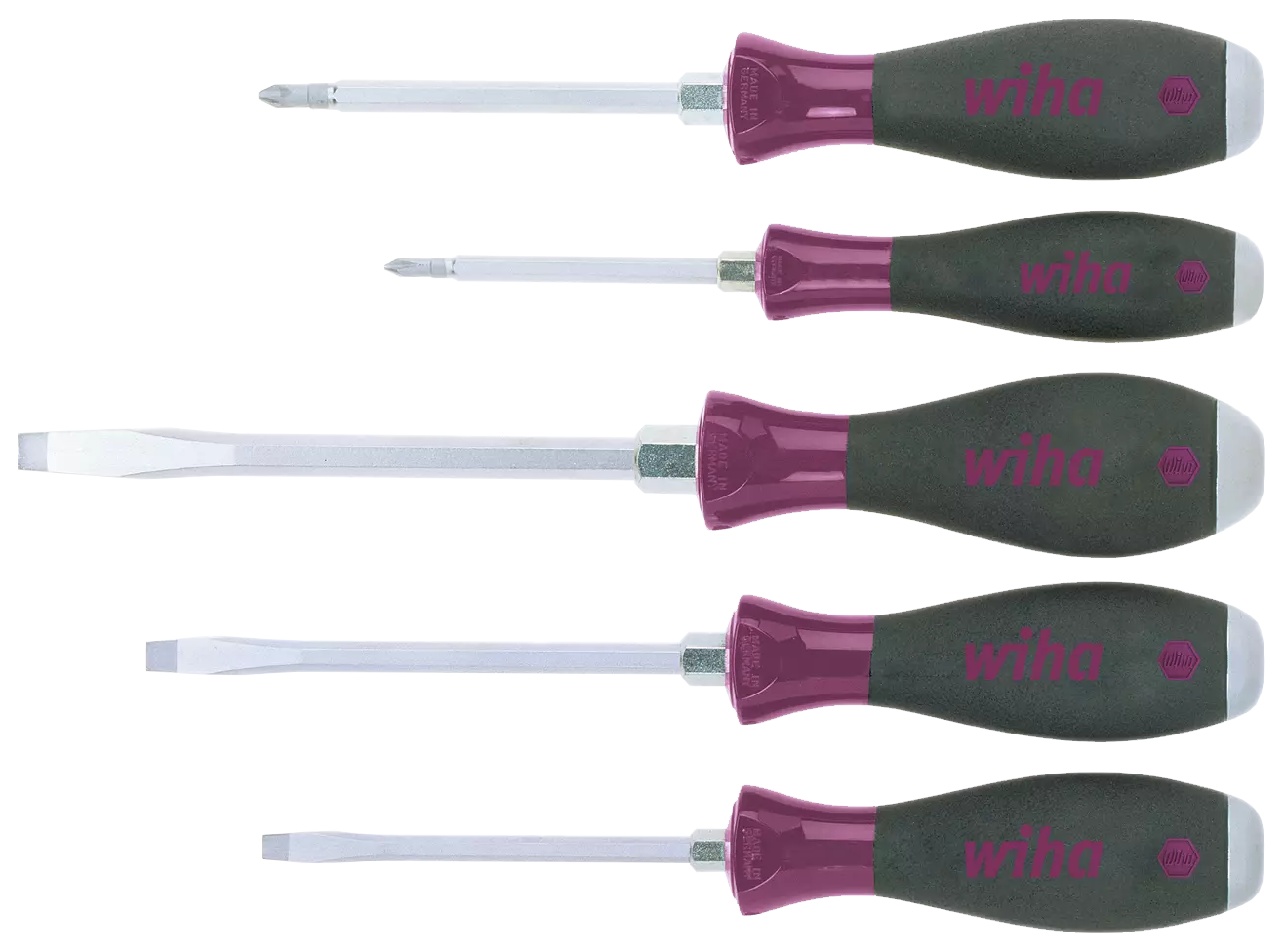 WIHA Schroevendraaierset MicroFinish met slagkap 5533 HK5 SL/PH, 5-delig