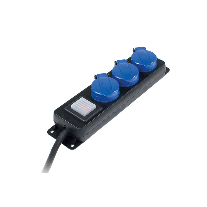 Schwabe Camping CEE Verdeeldoos 230V/16A IP44 3-voudig 3-polig met Verlengkabel H07RN-F 3G1,5 1,5m