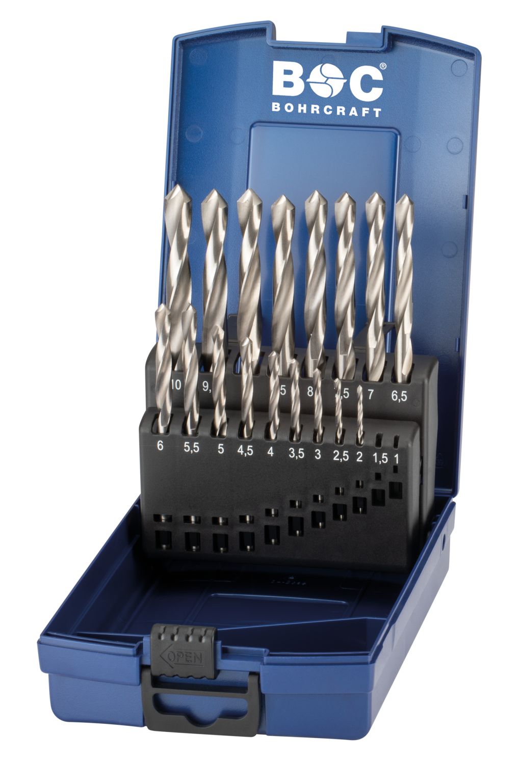 BC PP Spiraalborenset HSS-G DIN 338 KG10 HK Ø 2,0-10,0 x 0,5mm, 17-delig