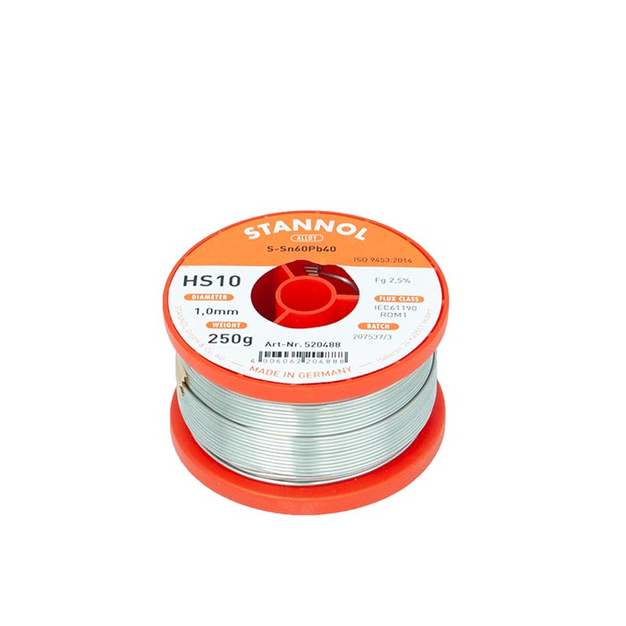 Stannol Soldeertin HS10 S-Sn60Pb40 Ø 1,0mm 250g 520488