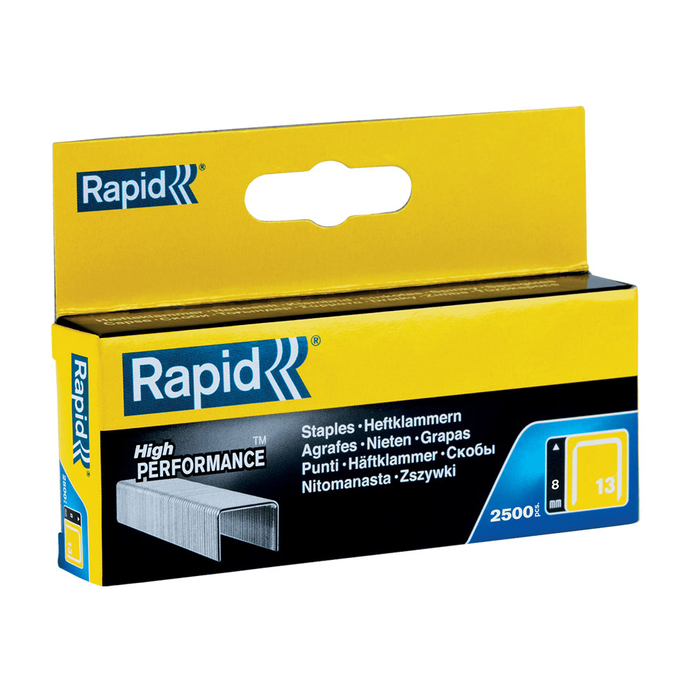 Rapid Fijndraadnieten 13/8mm Gegalvaniseerd in blister (2500 stuks)