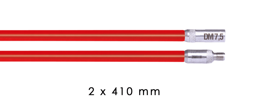 RUNPO Doorvoerstokken rood 7,5mm 2 x 410mm