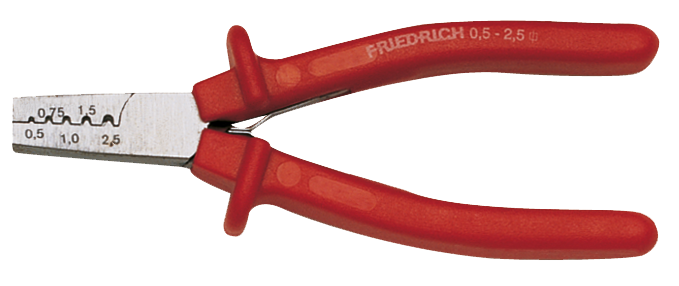 Friedrich Aderhulstang Trapeziumpersing met veer 0,5-2,5mm² rood geïsoleerd 145mm