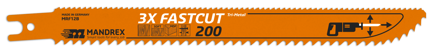 Mandrex 3X Fastcut Reciprozaagblad MRF12B 200mm (2 st.)