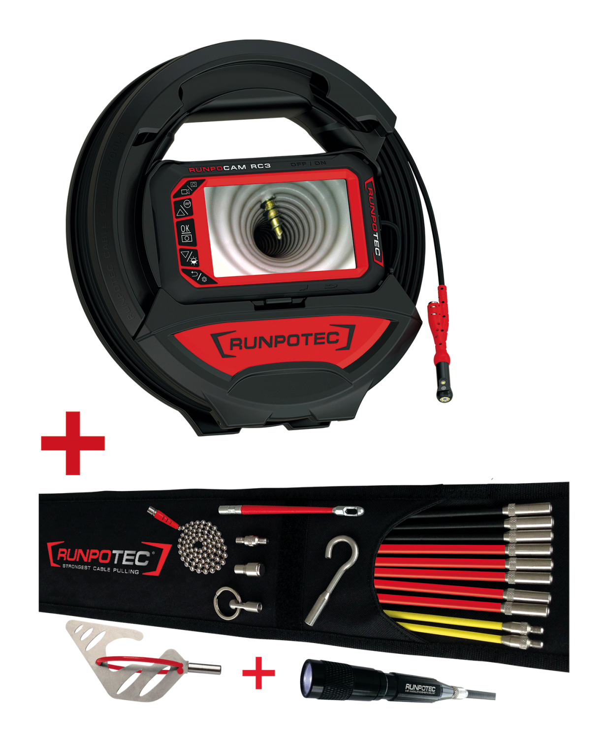 RUNPO ACTIESET Inspectiecamera RC3 15m + Runposticks - Comfort Pakket