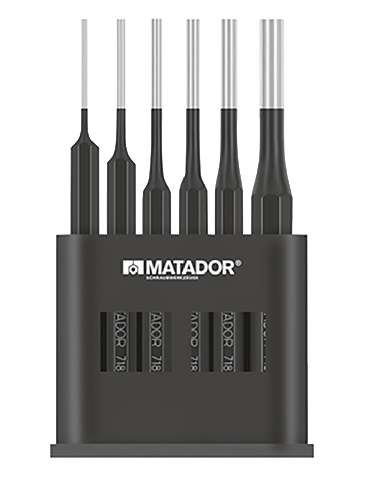 Matador Doorslagenset DIN 6450 vorm C 2-8mm in houder, 6-delig