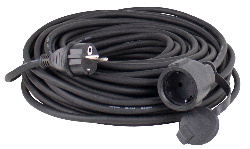 Schwabe Verlengkabel Neopreen 230V/16A IP44 H07RN-F 3G1,5 zwart 50m