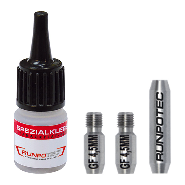 RUNPO RVS Reparatieset Ø 4,5mm Glasvezel Trekveer, 4-delig