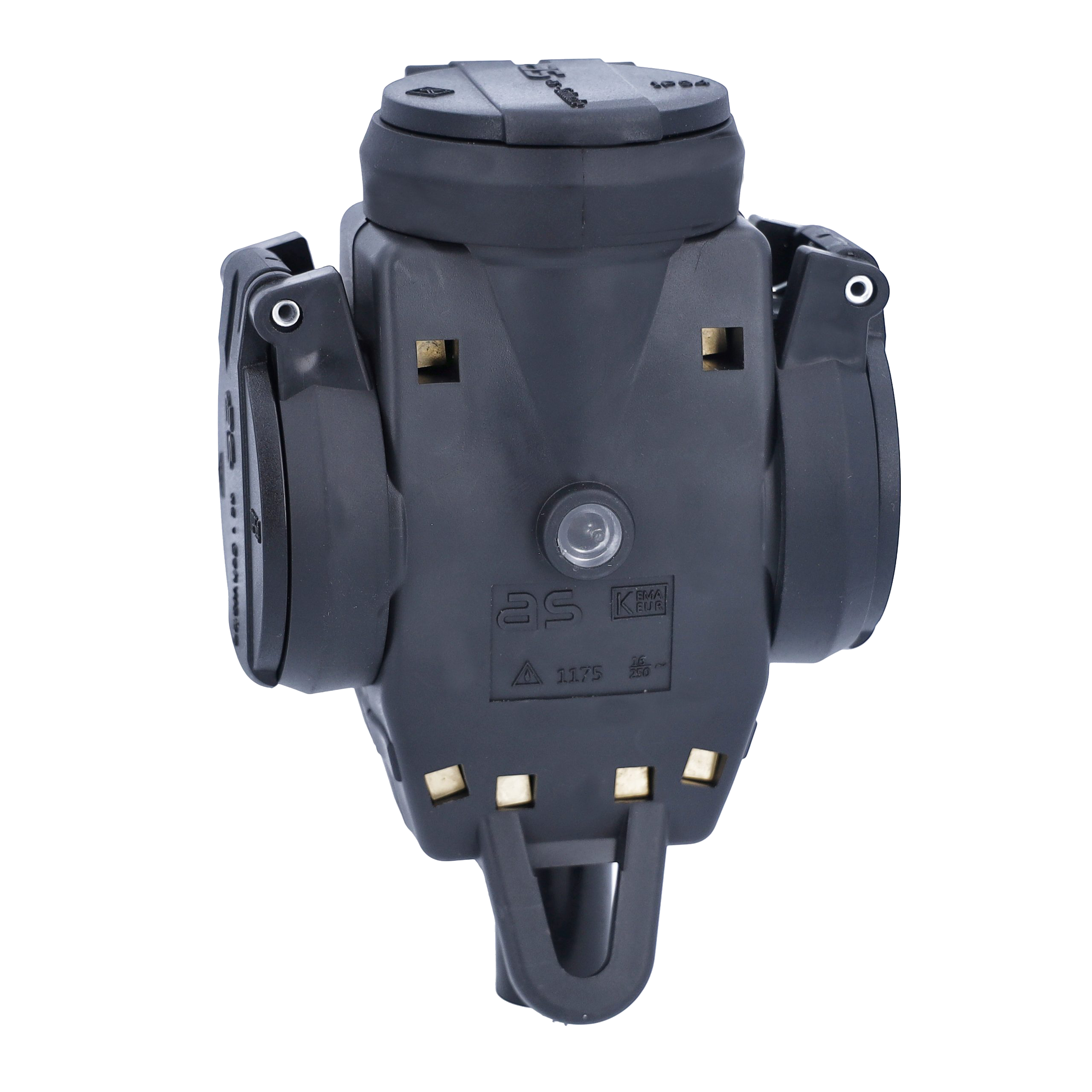 Schwabe Verdeeldoos Massief Rubber 230V/16A IP44 3-voudig zonder Verlengkabel