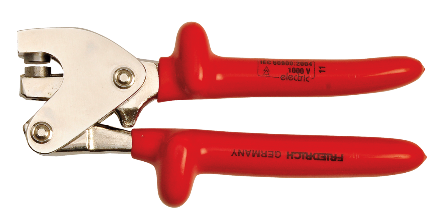 Friedrich Zegeltang 1000V met veer rood geïsoleerd 150mm