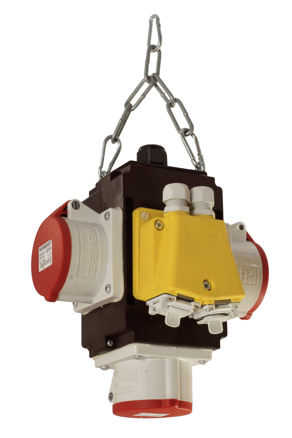 Schwabe MIXO Hangverdeler IV DAT+ 2x RJ45 Cat6, 3x CEE 400V/16A 5-polig