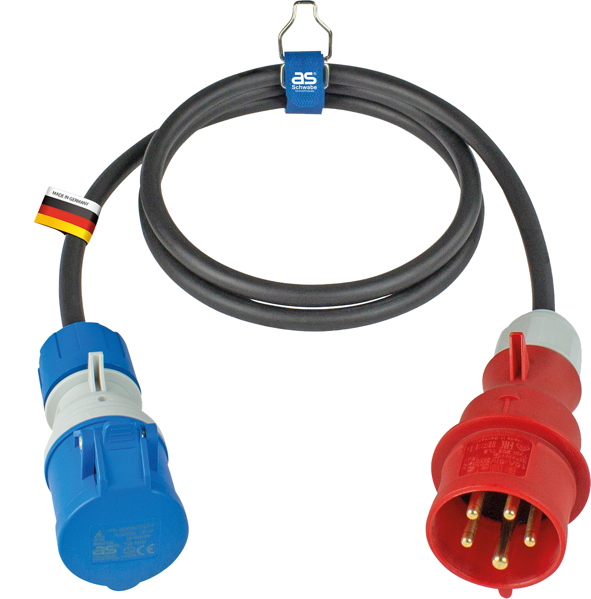 Schwabe Camping CEE Adapterkabel Neopreen 400V/16A IP44 5-polig  H07RN-F 3G2,5 1,5m