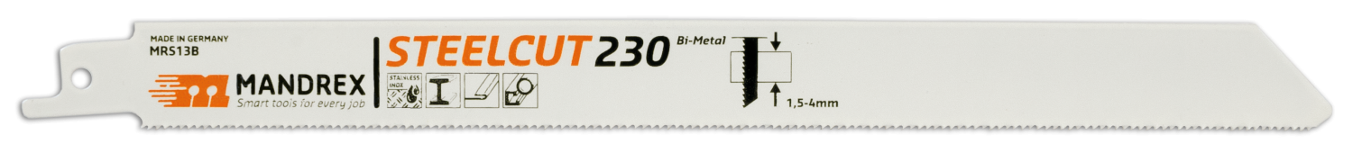 Mandrex Steelcut Reciprozaagblad MRS13B 230mm fijn (2 st.)