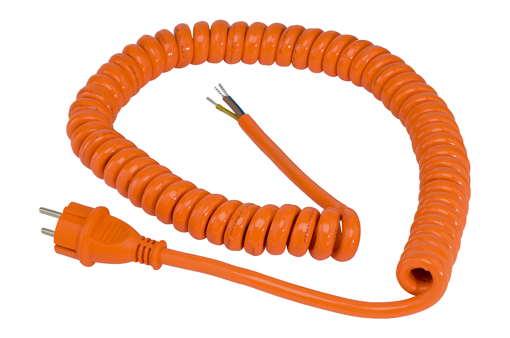 Schwabe Spiraalkabel PUR 230V/16A IP44 H07BQ-F 3G1,5 oranje 1-5m