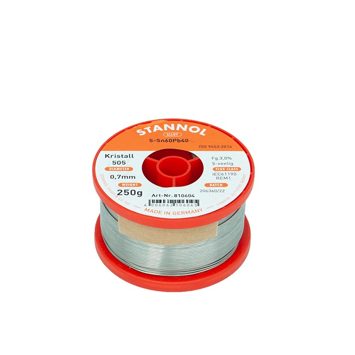 Stannol Soldeertin Kristal 505 Sn60Pb40 Ø 0.7mm 250g 810604