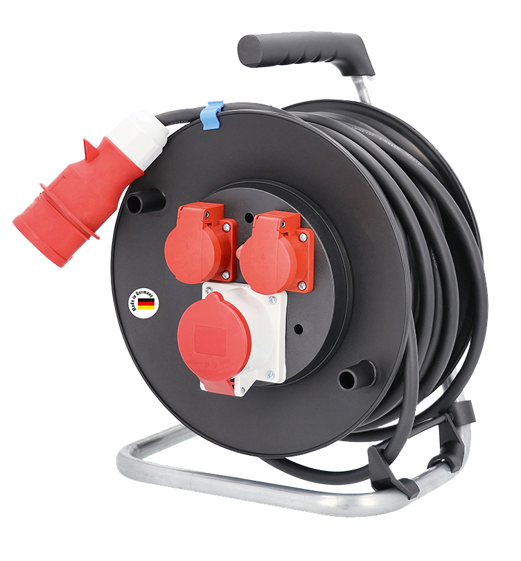 Schwabe CEE Kabelhaspel Neopreen 400V/16A 5-polig IP44 H07RN-F 5G2,5 20m