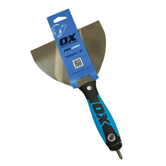 OX Pro RVS Plamuurmes 152mm met Schroevendraaierpunt PH2