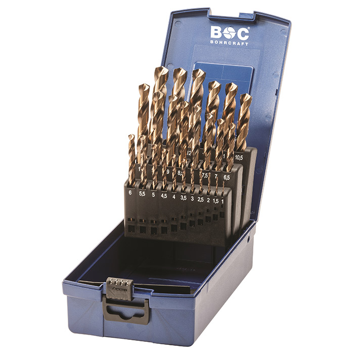 BC Spiraalborenset KE 25 DIN 338 HSS-E Co 5% type N 1,0-13,0mm, 25-delig