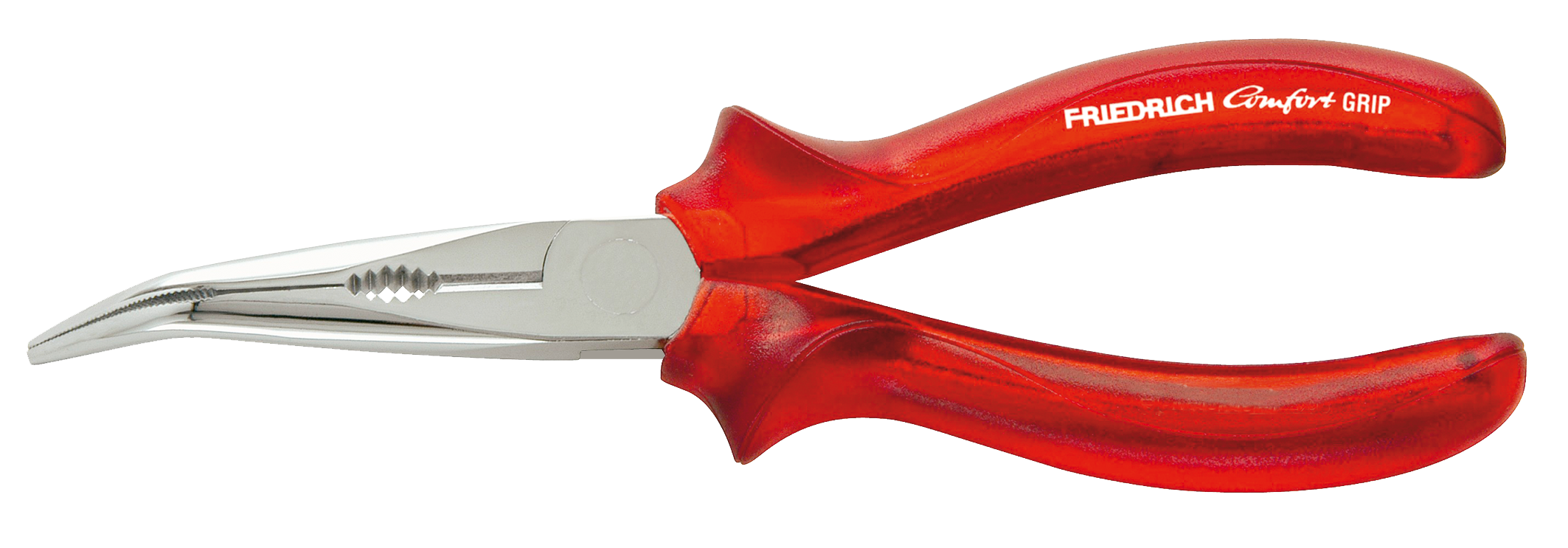 Friedrich Telefoontang gebogen rood transparant 160mm