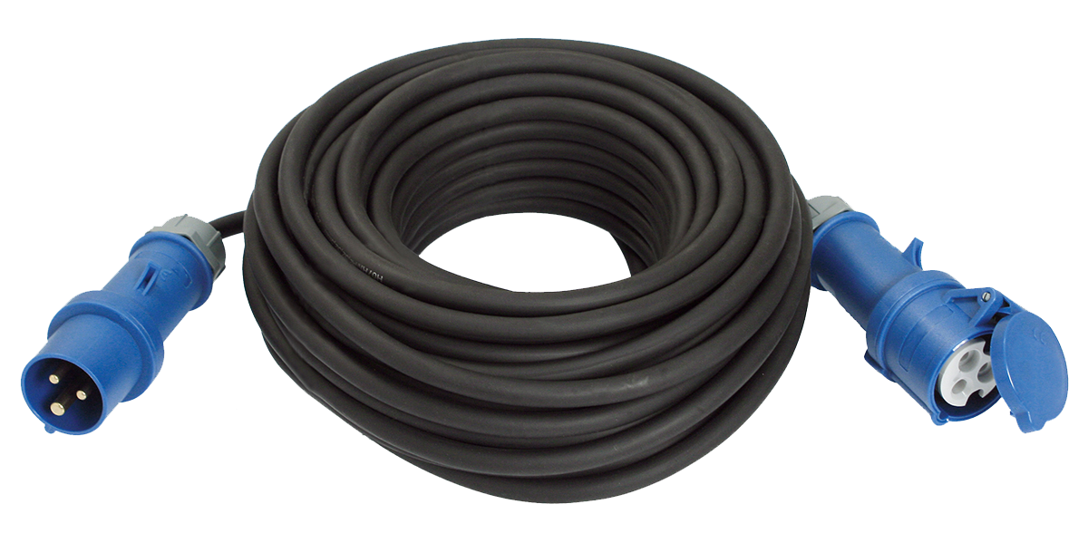 Schwabe CEE Verlengkabel Neopreen 230V/32A 3-polig IP44 H07RN-F 3G6 zwart 10m