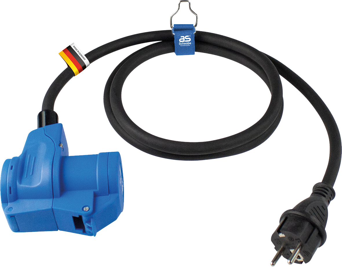 Schwabe Camping CEE Adapterkabel met geaarde Stekker 230V/16A IP44 H07RN-F 3G2,5 1,5m