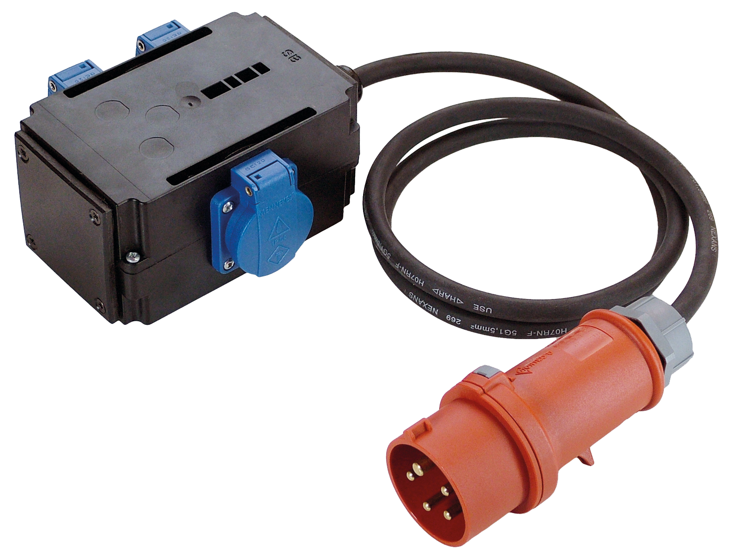 Schwabe CEE MIXO Adapter 400V/16A IP44 5-polig NAGOLD met kabel H07RN-F 5G1,5 1,5m