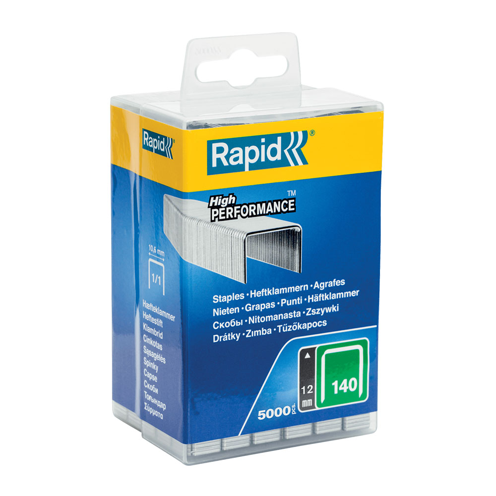 Rapid Vlakdraadnieten 140/12mm Gegalvaniseerd in kunststof doos (5000 stuks)