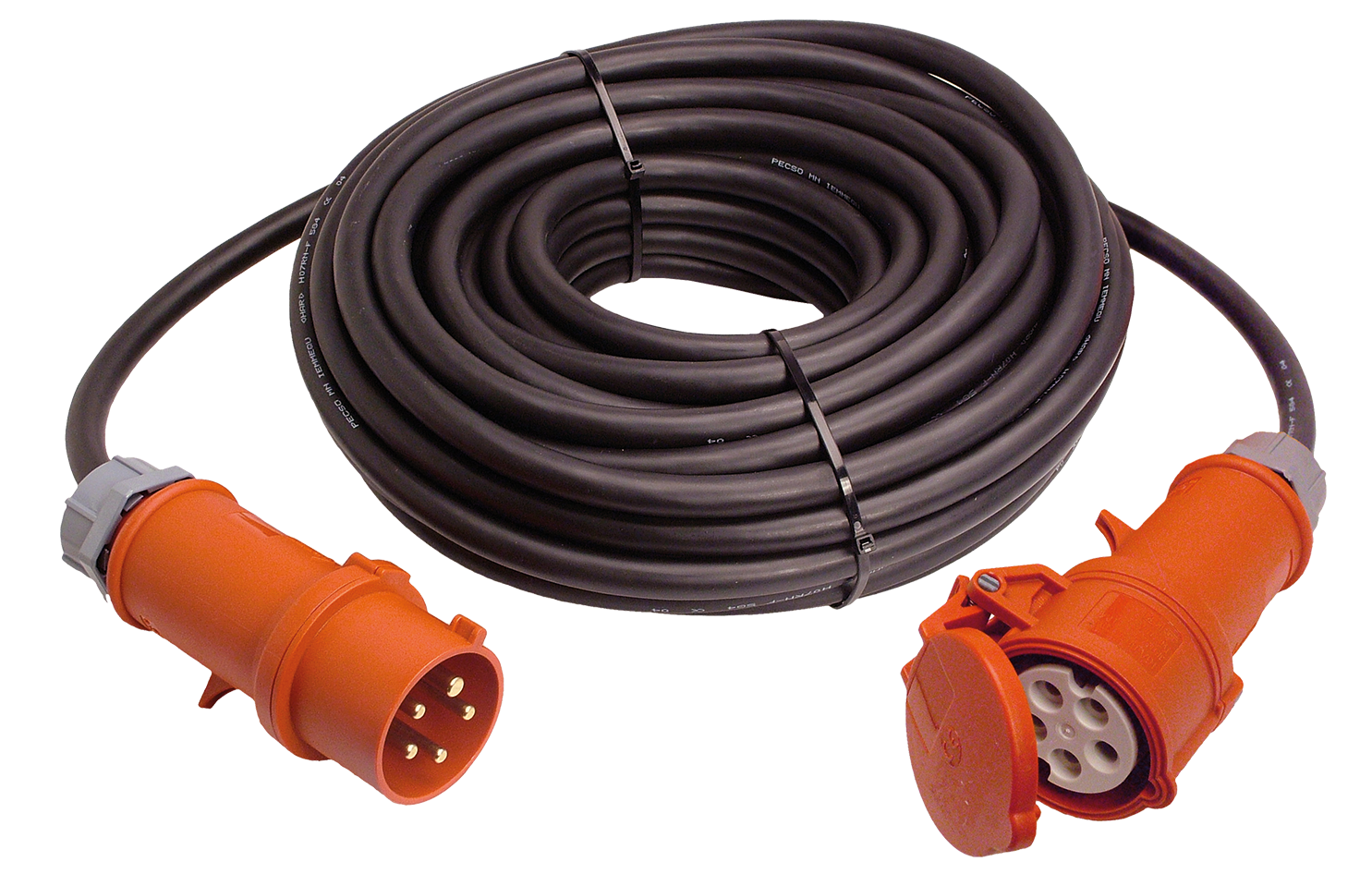 Schwabe CEE Verlengkabel Neopreen 400V/32A IP44 H07RN-F 5G6 zwart reversed 25m