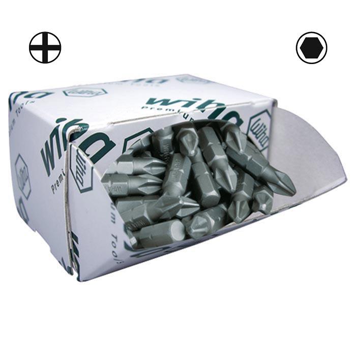 WIHA Standaard Bit 1/4" C6,3 Kruiskop grootverpakking 7929Z PH3x25 (50 stuks)