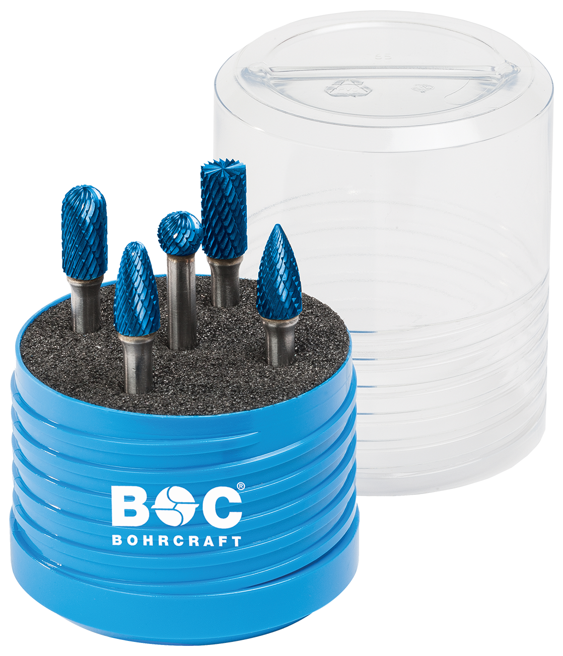 BC Stiftfrezenset HM Blue+ R5 B+ Ø 1 x 10,0 mm vorm B/C/D/F/G, 5-delig