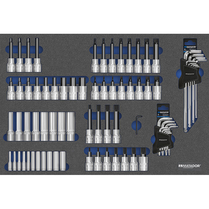 Matador 3/3 Module 1/4"-1/2" Dopsleutelset 4-19mm, XZN M5-16, Inbus 5-19, TORX® T25-60, 78-delig
