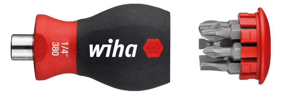 WIHA Stubby Schroevendraaier met Bitmagazijn magnetisch 1/4" 3801 SL/PH