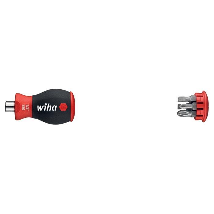 WIHA Stubby Schroevendraaier met Bitmagazijn magnetisch 1/4" 3801 SL/PZ