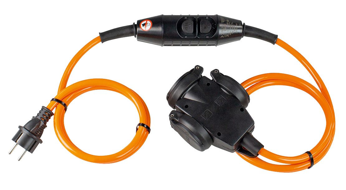 Schwabe Verlengkabel PUR PRCD-S 230V/16A IP44 H07BQ-F 3G2,5 3m 3-voudig