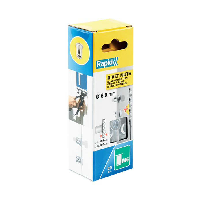 Rapid M6 Blindklinkmoeren in blister (20 stuks)