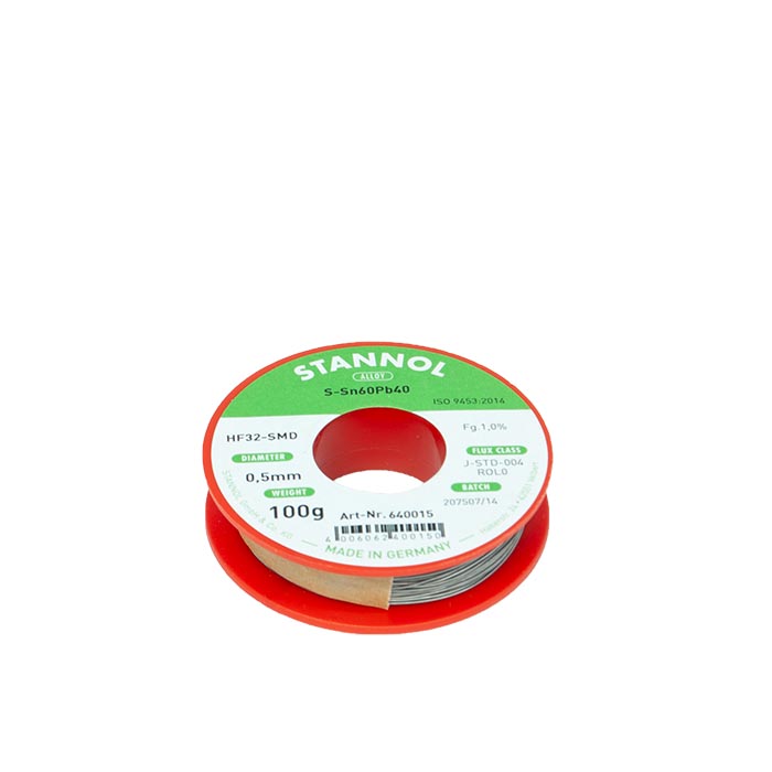 Stannol Soldeertin HF32 SMD Sn60Pb40 Ø 0,5mm 100g 640015