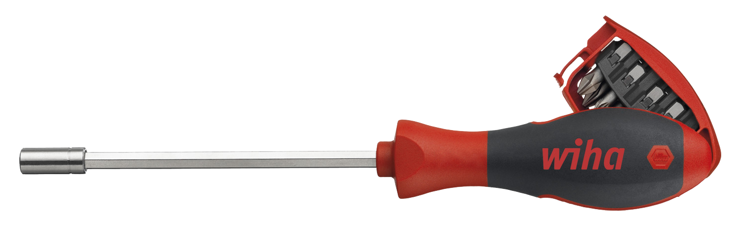 WIHA Schroevendraaier met Bitmagazijn magnetisch 1/4" 3809 01-01 SL/PH/PZ/T
