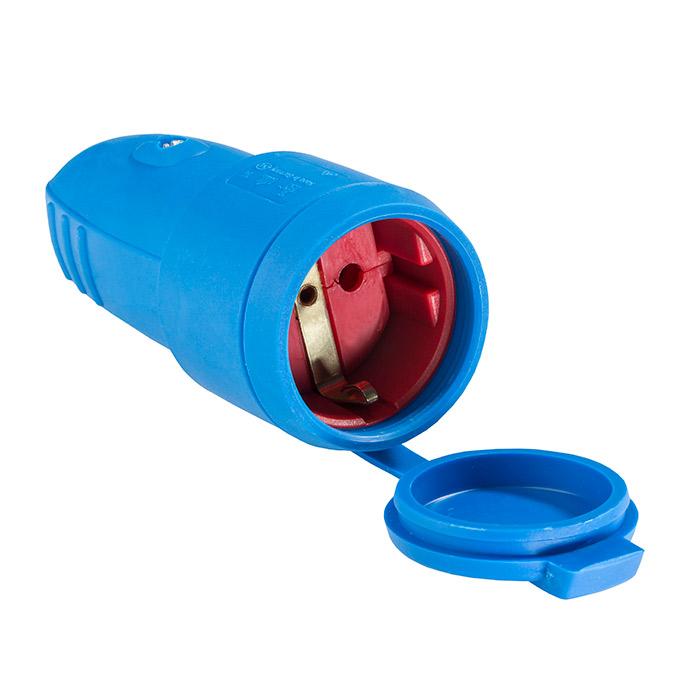 Schwabe Rubber Contrastekker 230V/16A IP44 Blauw