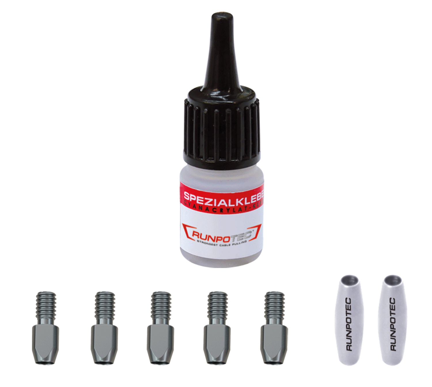 RUNPO GF3 SLIM Reparatieset Ø 3mm Glasvezel Trekveer, 8-delig