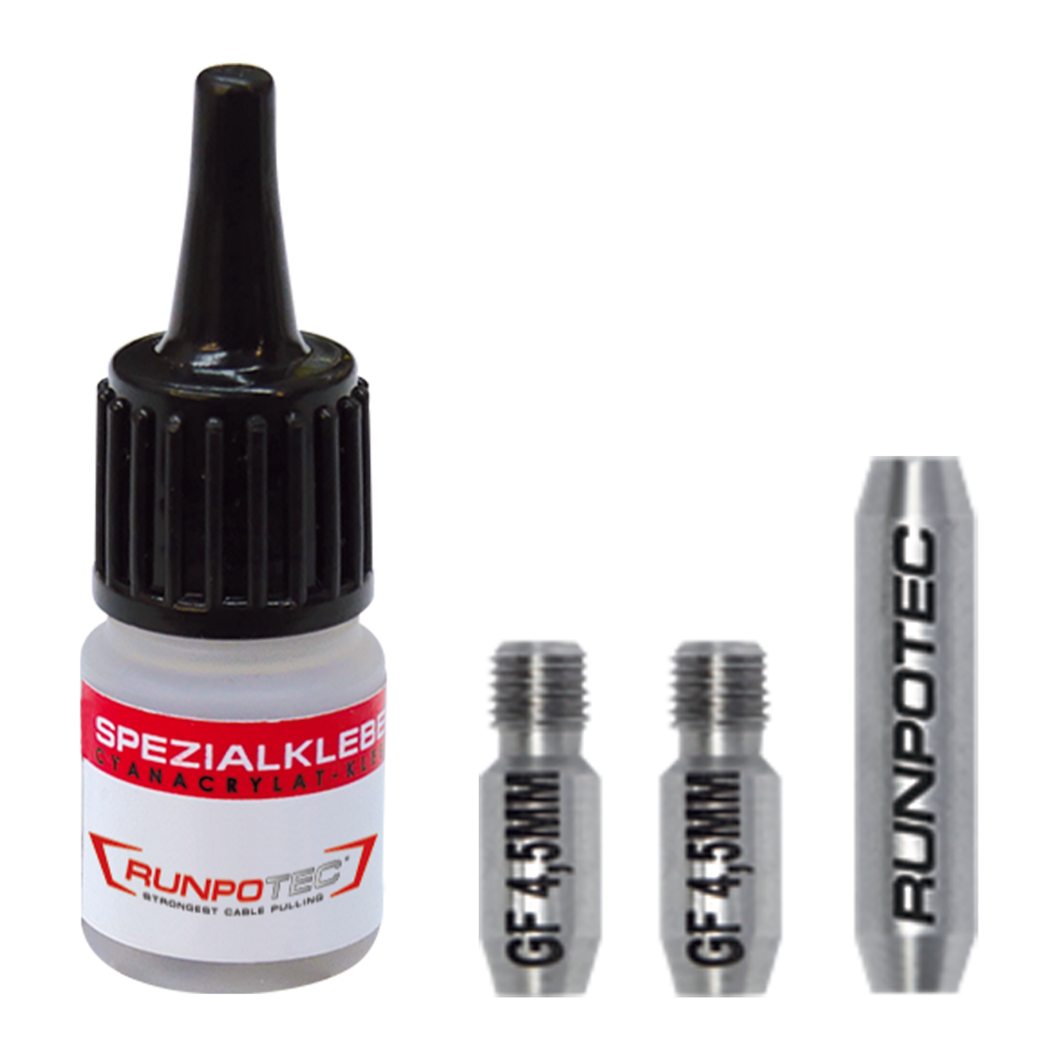 RUNPO RVS Reparatieset Ø 4,5mm Glasvezel Trekveer, 4-delig