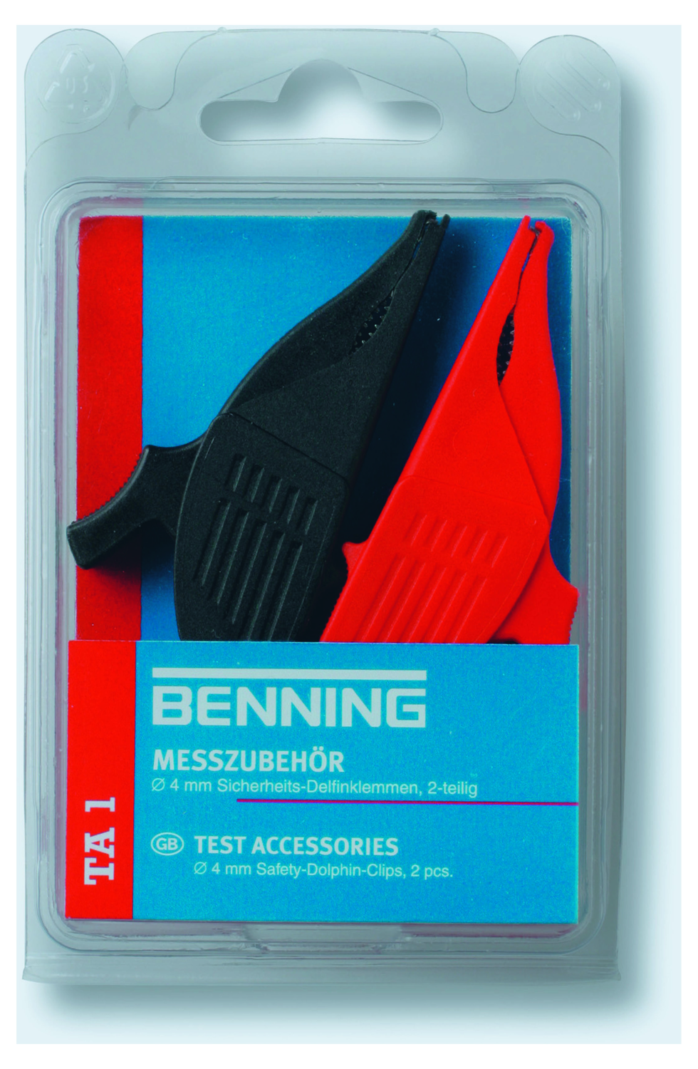 BENNING TA 1 Krokodillenklemmen 4mm CAT III, 1000V, 2-delig