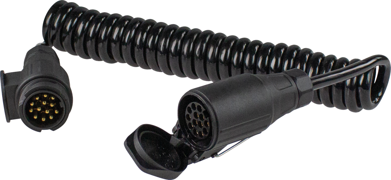 Schwabe Camping Verlengkabel Spiraal 12V IP44 13-polig zwart 3m