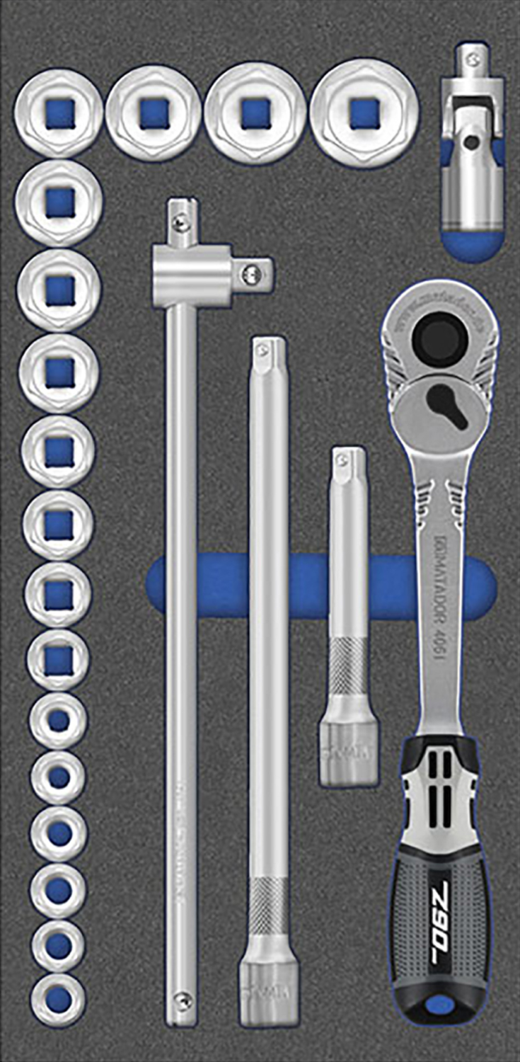 Matador MTS 1/3 Module 1/2" Dopsleutelset Twaalfkant 3/8"- 1.1/4", 22-delig