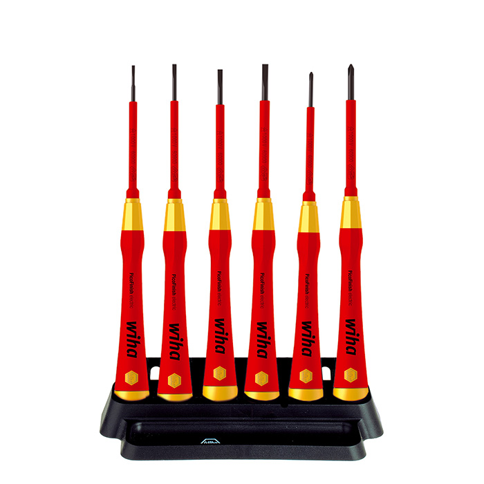 WIHA Microschroevendraaierset PicoFinish Electric 1000V 2270P SL/PH met houder, 7-delig