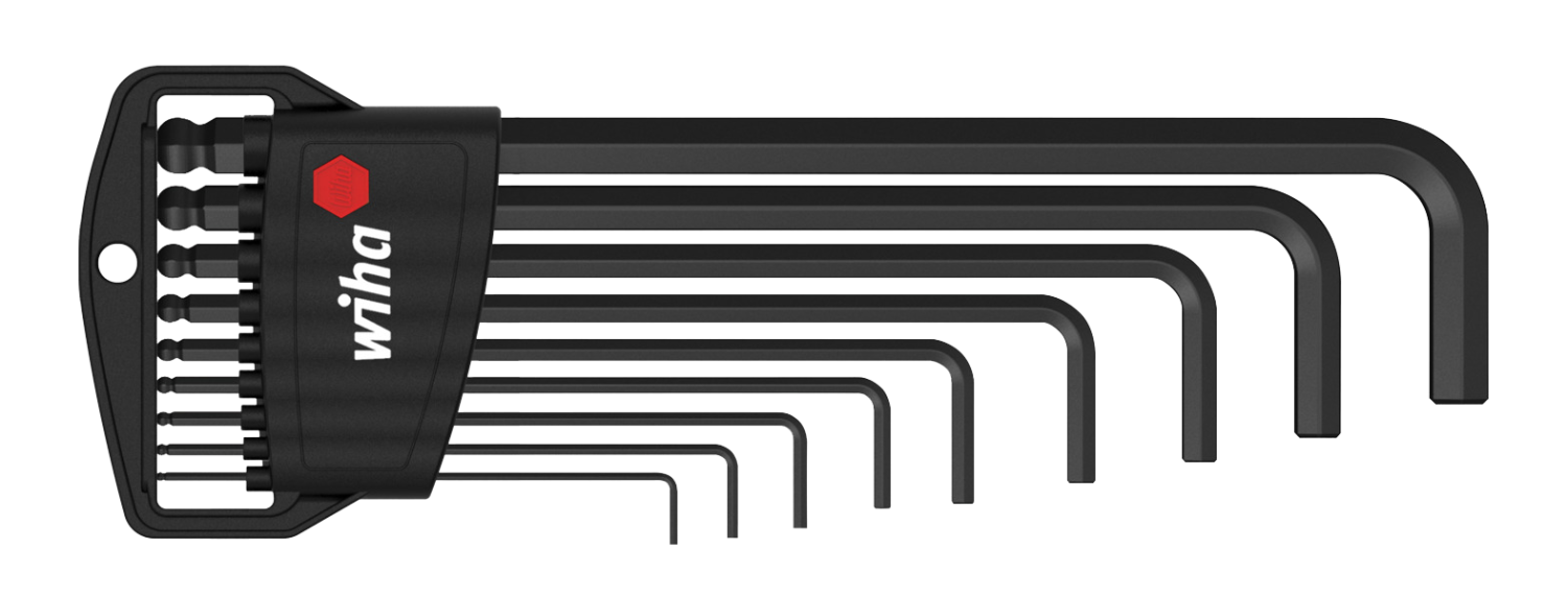 WIHA Inbussleutelset Kogelkop Classic gezwart 369B, 10-delig