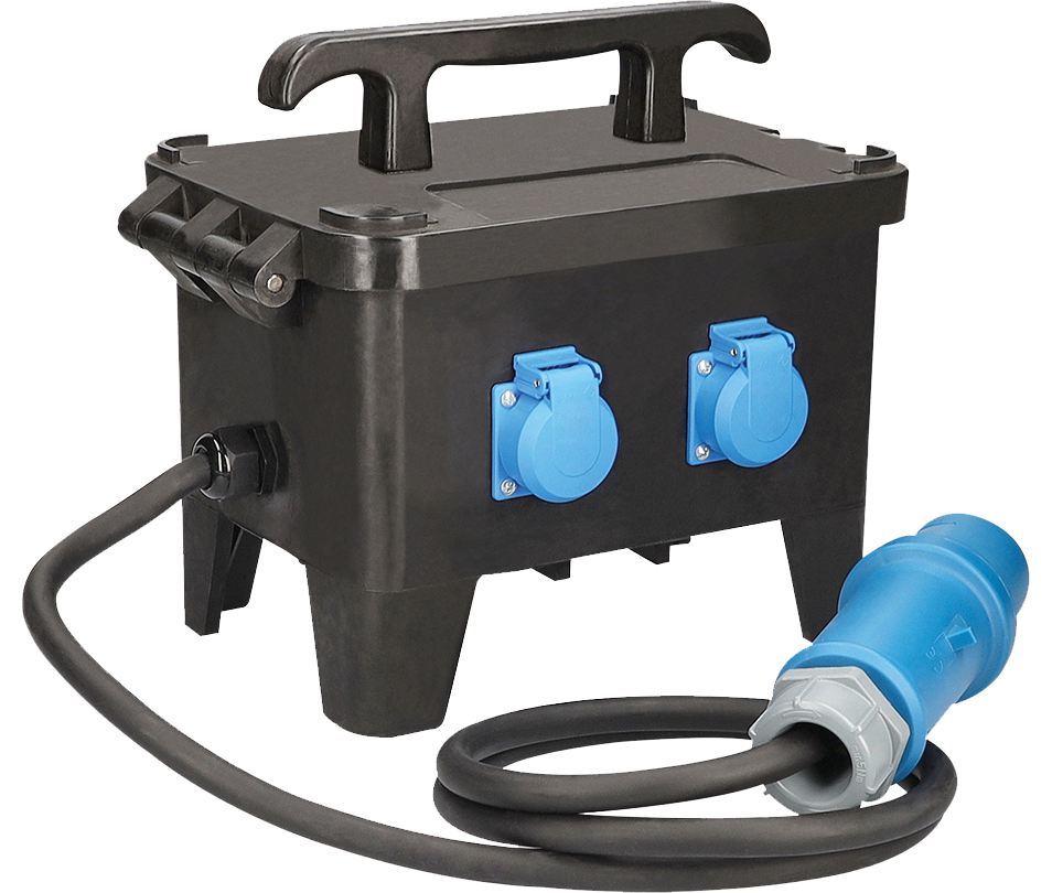 Schwabe CEE Mobiele Stroomverdeler M22 230V/32A IP44 3-polig met kabel H07RN-F 3G6 2m