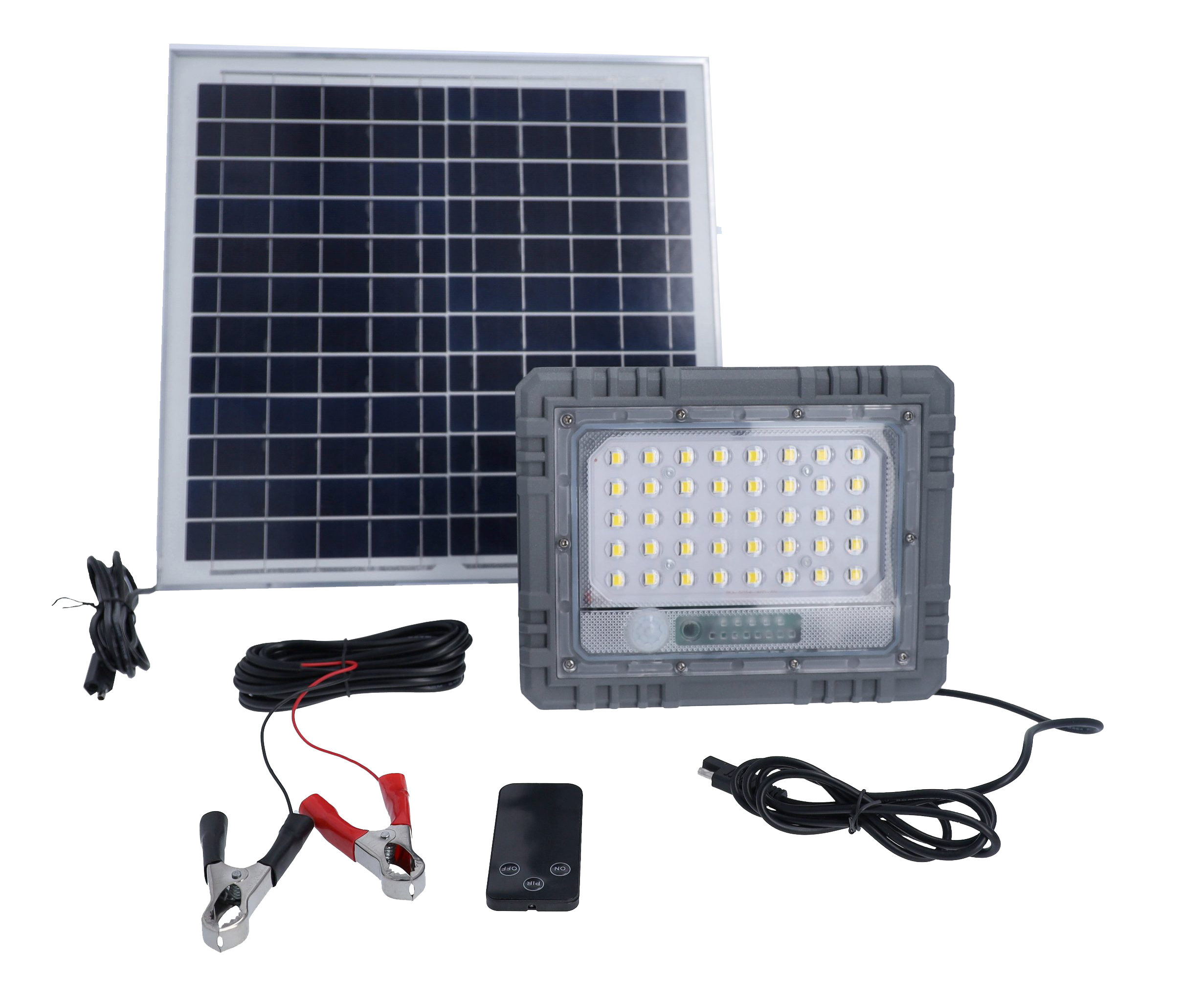 Schwabe Solarline LED-spot PIR-sensor IP44 25W incl. zonnepaneel + 12 V kabel + afstandsbediening